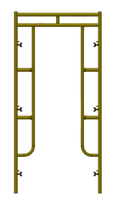 Picture of Open End Frame - 3'W x 6'5"H - #5 Tube - J-lock at 27.75" Spacing - Closed Cane